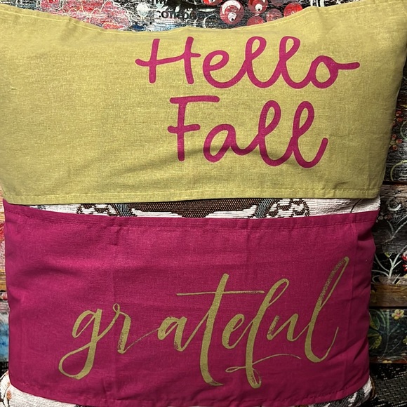 New Set of Two “grateful” and “Hello Fall” Home Collection Pillow Wraps - Picture 2 of 11
